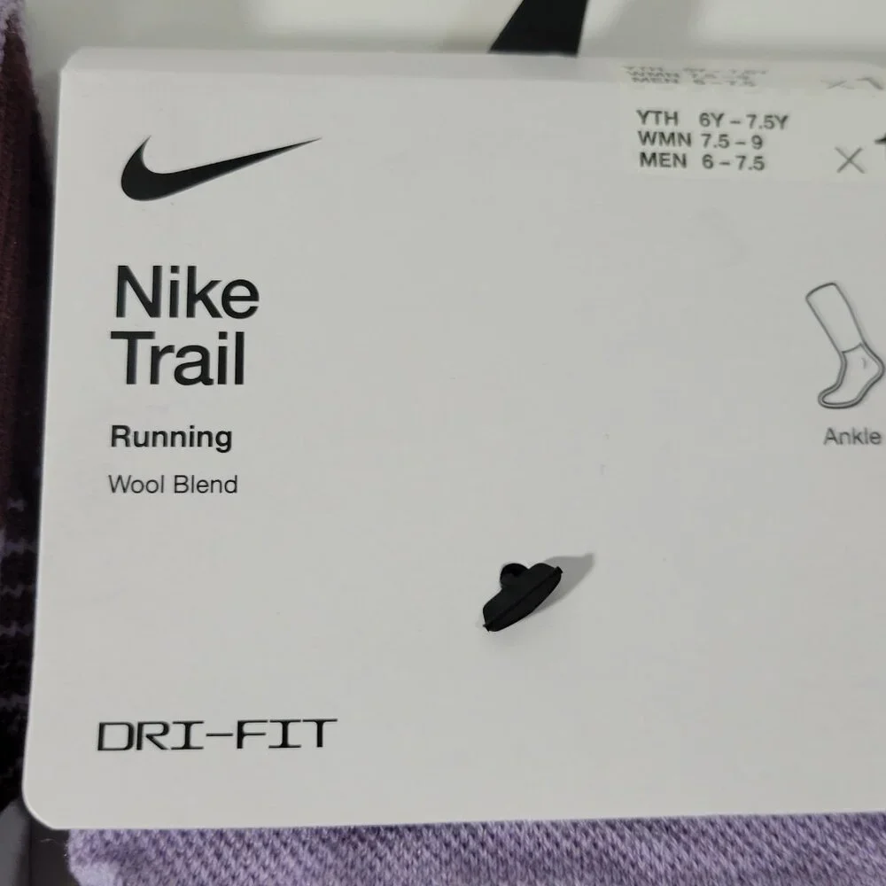 Nike Trail Running Ankle Socks Wool Blend Unisex Women 7.5-9 Men 6-7.5 -LOT OF 2